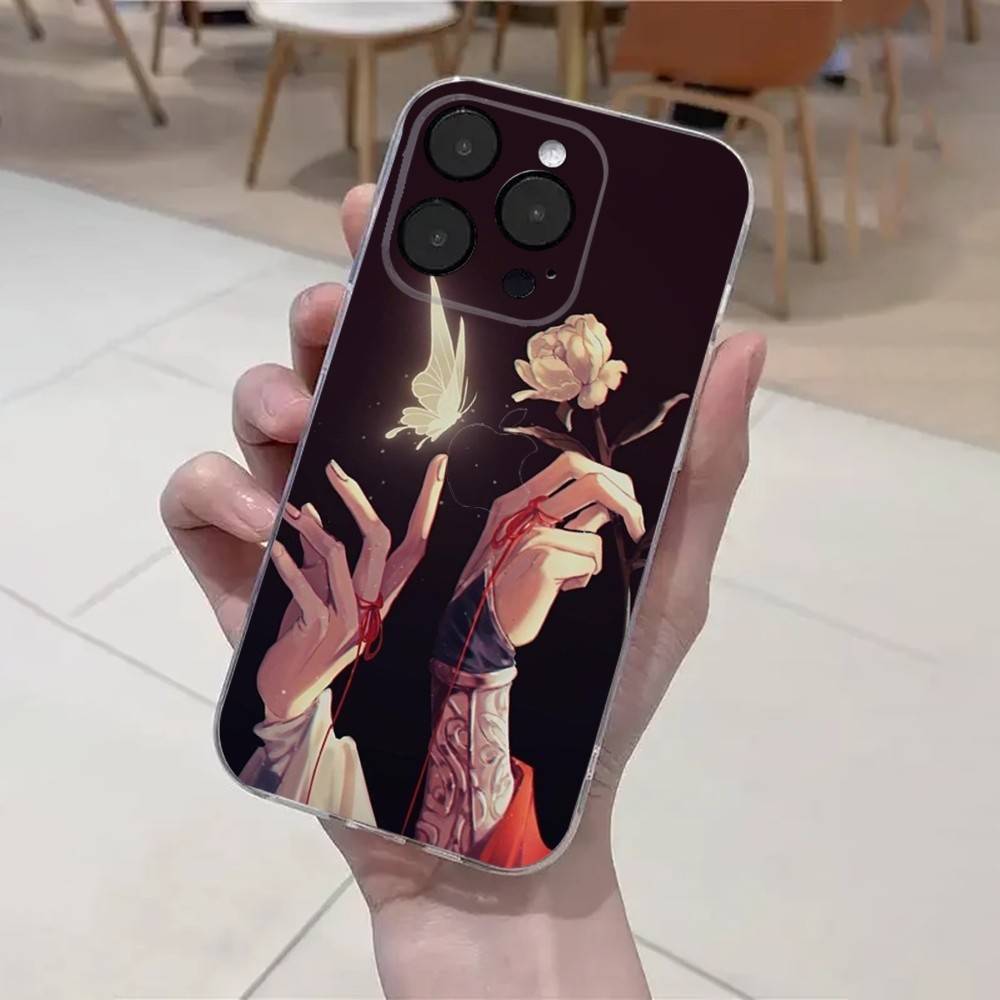 Чехол для телефона «Благословение небожителей» TGCF Для iPhone 16,15,14,13,12,11 Plus,Pro,Max,XR,XS,X,8 Plus,SE,Mini Прозрачный мягкий чехол iPhone16pro