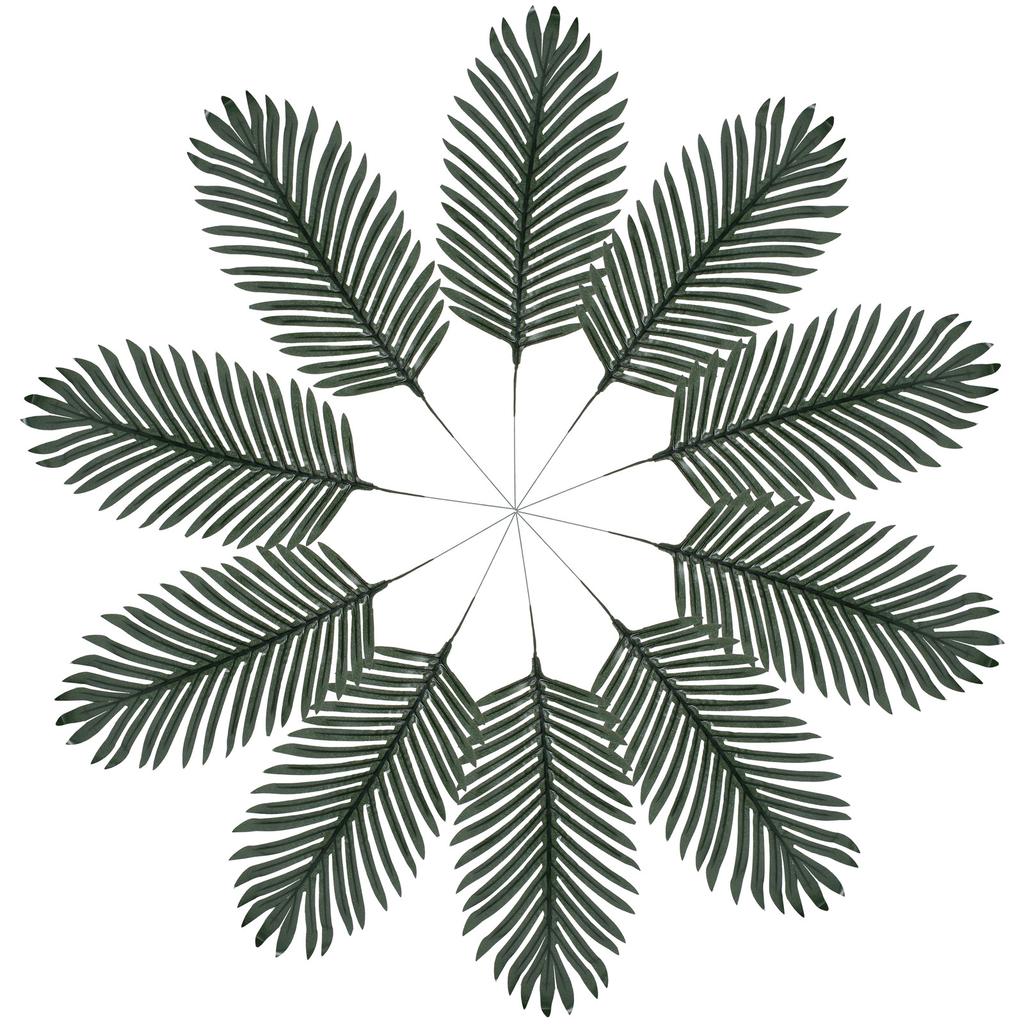 Decoratieve Nepbladeren Palm Kunstblad Takken voor Pot Tropische Groene Stengels Vaas Plant