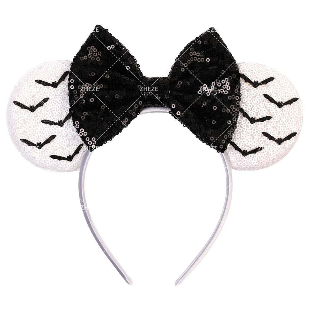 1pc Halloween Cute Mouse Ear Hair Hoop Sparkling Bow Girl Festival Decoration Party Event Wear Gift Parent Child Hair Accessory