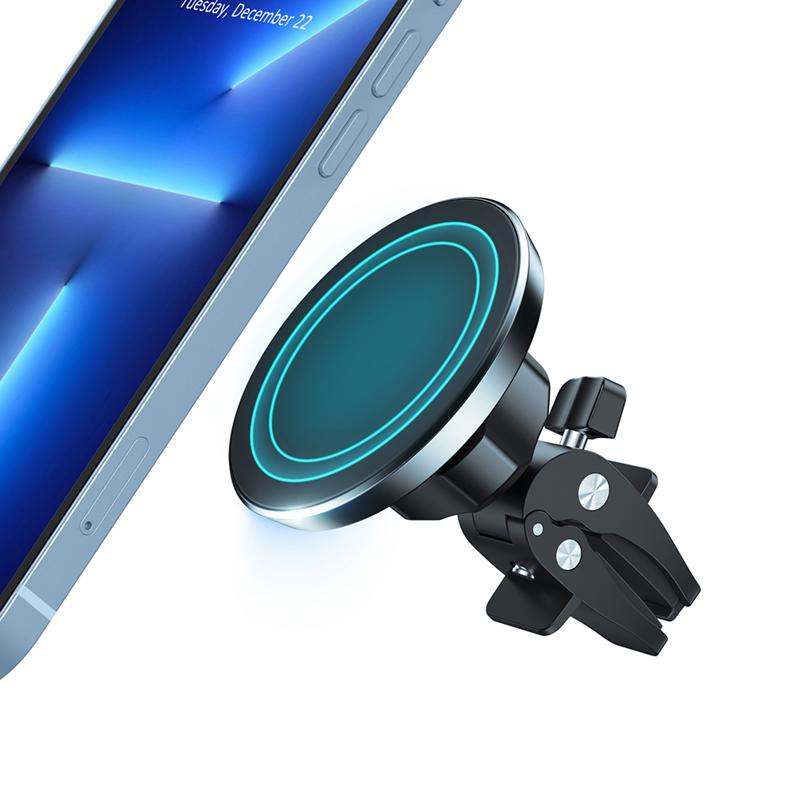 Crong PowerSpot Fast Wireless Charger - Aluminum Qi 15W USB-C Wireless Charger with Tempered Glass Coating (Shadow Black)