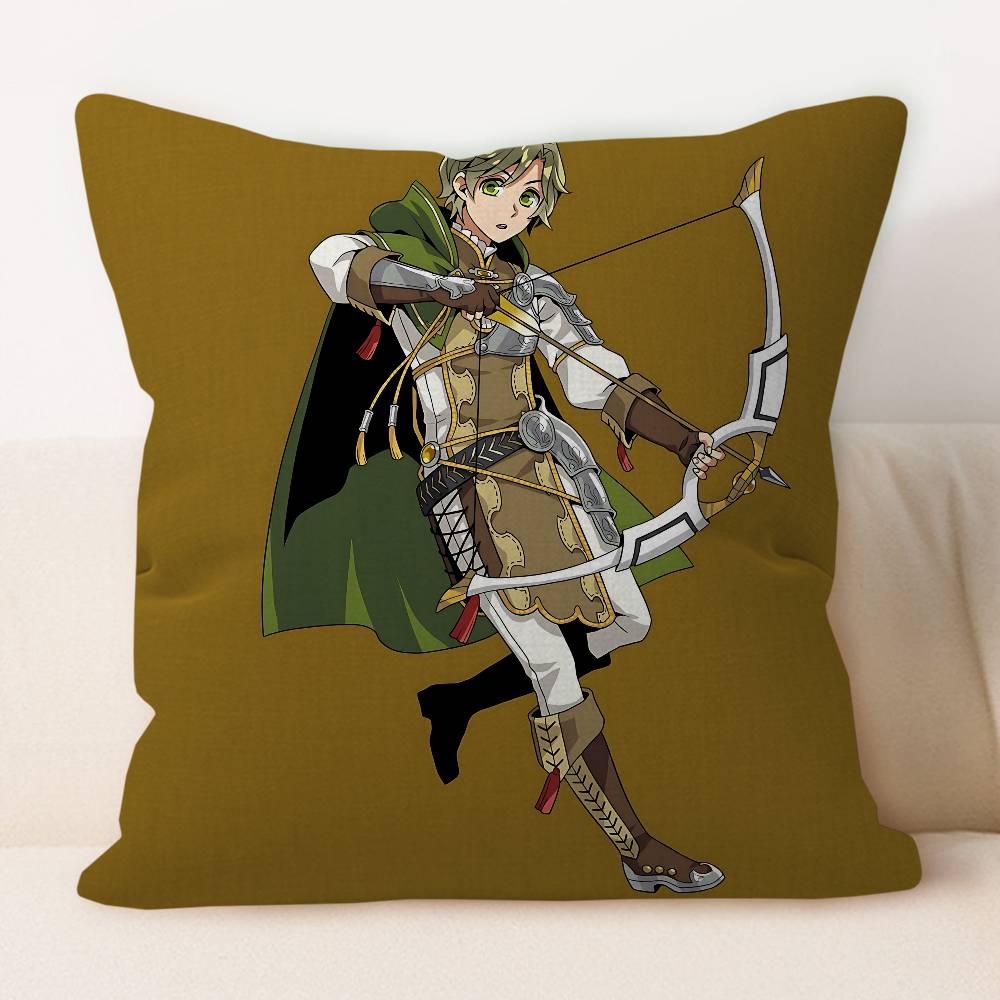 The Rising Of The Shield Hero Pillow Case Square Cushion Cover 3D Soft Plush Throw Pillowcase Living Room Sofa Bedroom Home