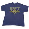 Vintage Soffe X US Navy T Shirt Adult Size Large Blue Double Sided Crew Neck