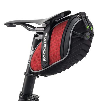 Rockbros Saddle Bicycle Frame Large 3D Easy To Cross Cycling Bag, Bag, Bag, Waterproof, 1L, Capacity, Shell, Reflective, Install, Bike, MTB, (Red)