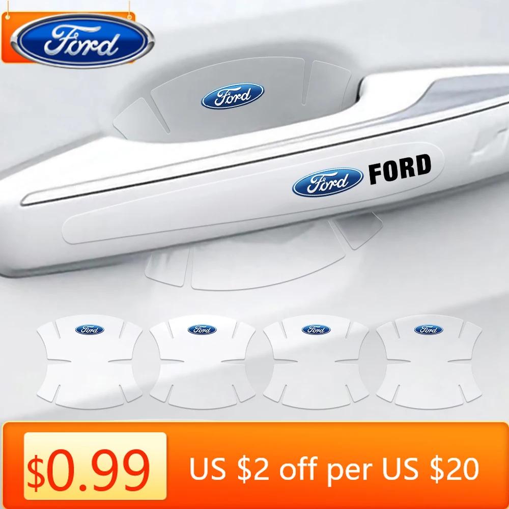 Car Sticker 2026 Ford New 2025 Hot Car Door Handle Cup Protector Stickers Protection Film Accessories For Ford Fiesta Mondeo Fus
