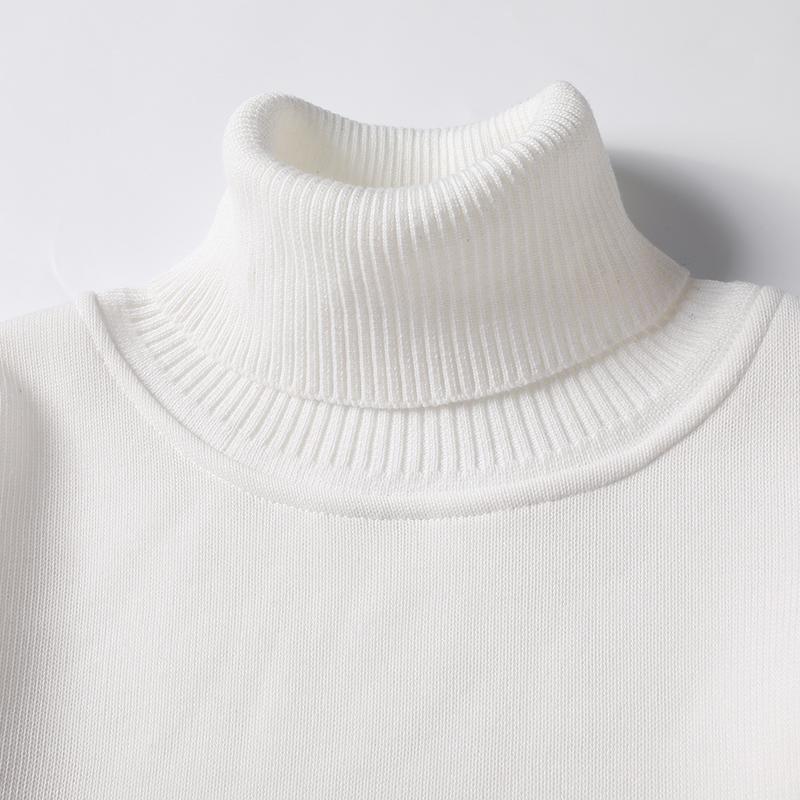 Sweatwear Mens Anti-pilling High Quality Knitted Turtleneck Sweater Slim Fit Long Sleeve Pullover Solid Color Trend Men Clothing