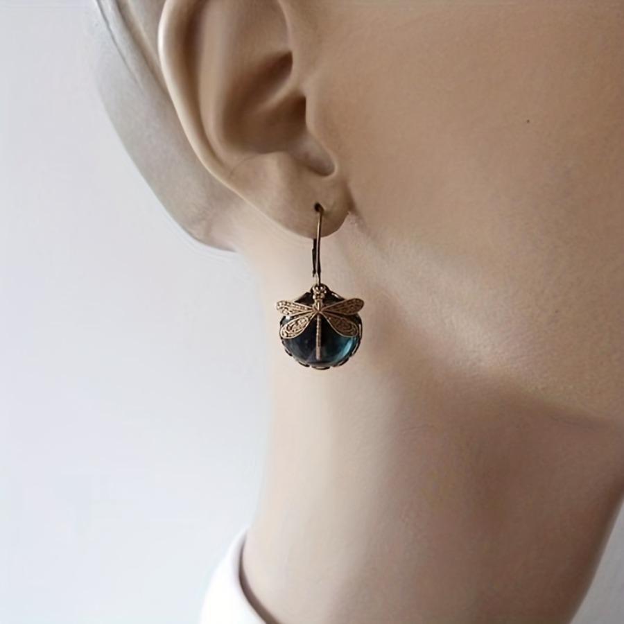 1 Pair Creative Fashion Dragonfly Pendant Earrings Birthday Party Gift Valentine'S Day Anniversary Commemoration Ideal Jewelry