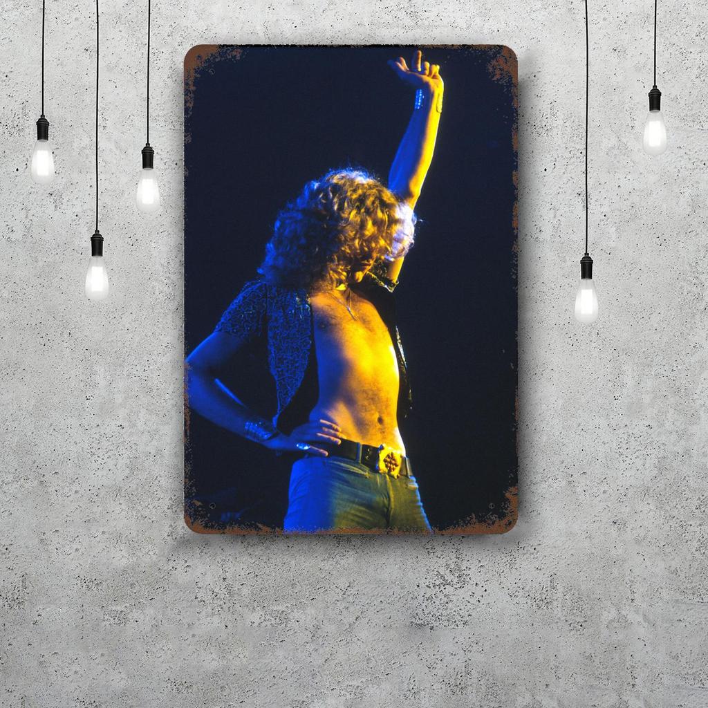 Robert Plant Band Vintage Metal Tin Signs Posters Decor Retro Metal Plaque Wall Art Decor for Garage Bar