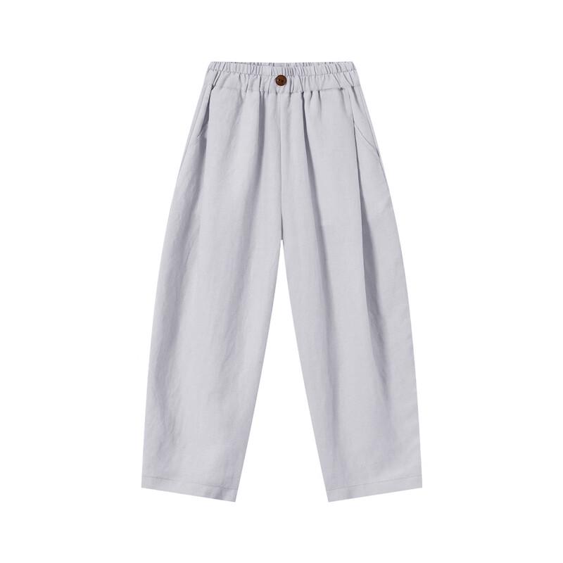 Lehké letní kalhoty pro chlapce z Tencelu a lnu, široké nohavice, zakřivený střih