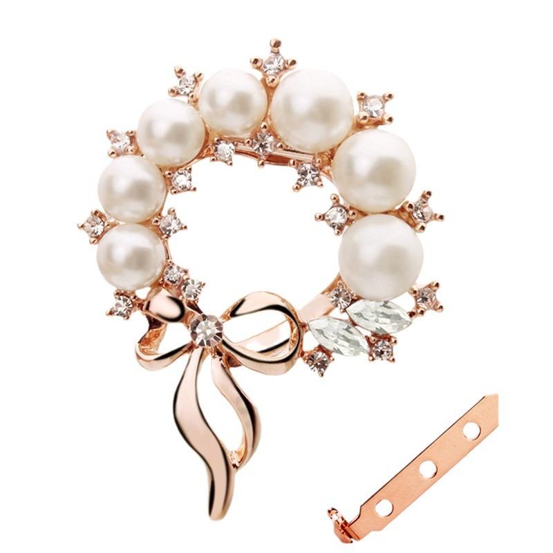 Fashionable Bouquet, Ladies' Brooch, Brooch Imitation Pearl Bow, Cardigan Pin, Silk Scarf Buckle