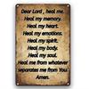 Tin Sign Dear Lord Heal Me Prayer Quote Vintage Metal Plaque Wall Art for Church Home Bar Garage Decor with Distressed Rustic Lo