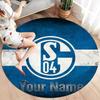 FC Schalke 04 Custom Name Round Area Rug,Carpet Rug for Living Room Bedroom Sofa Playroom Decor,Non-slip Floor Mat