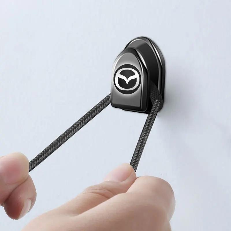 Car Logo Mini Hook Interior Self Adhesive Storage Hook For MAZDA 2 3 6 ATENZA 3 BK BL 5 CR CW 6 II GH CX-7 ER MX-5 NC Car Goods