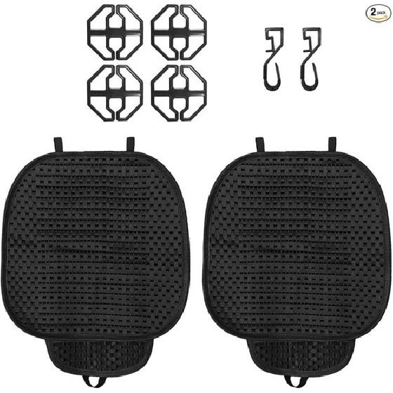 2PCS Ice Silk Car Seat Cushion, Breathable Cooling Anti-Slip Car Seat Protec