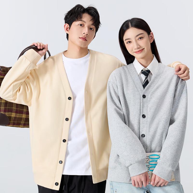 MINISO Men's Casual V-Neck Cardigan Sweatshirt