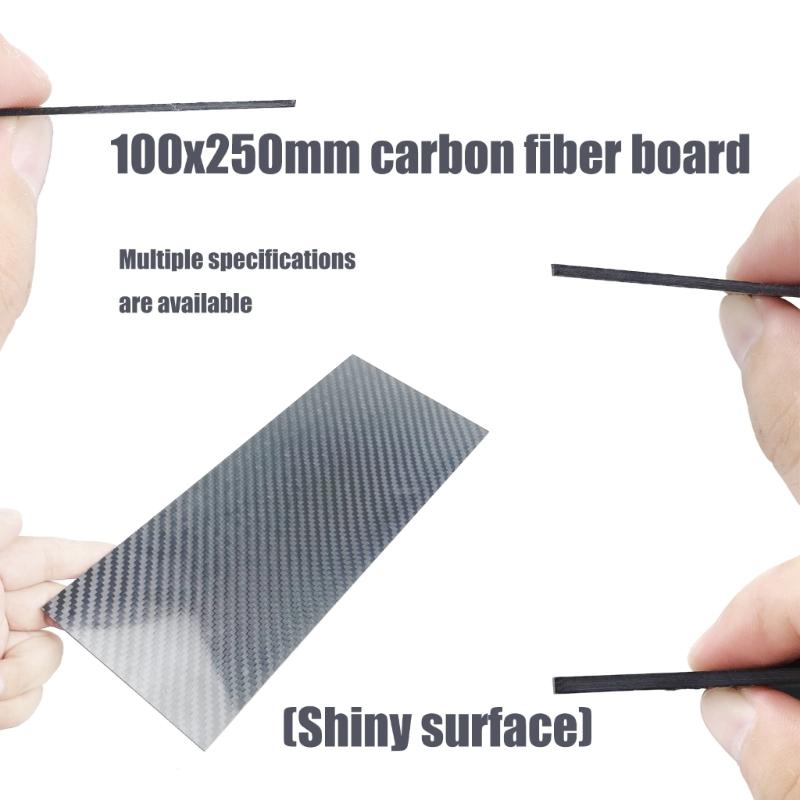 3K Hochhärte Kohlefaserplatte 100x250mm Carbon Panel 1/2/3MM Dick Glänzende Oberfläche Kohlefaser Modell Ersatz