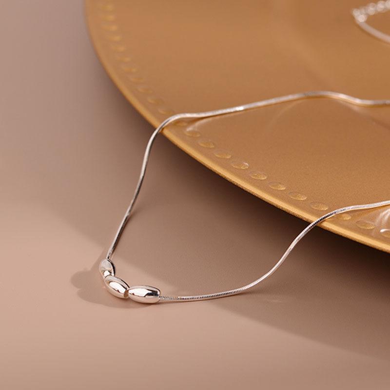 Simple Rice Necklace Female Niche Design Cold Wind Versatile High-End Snake Bone Chain Jewelry