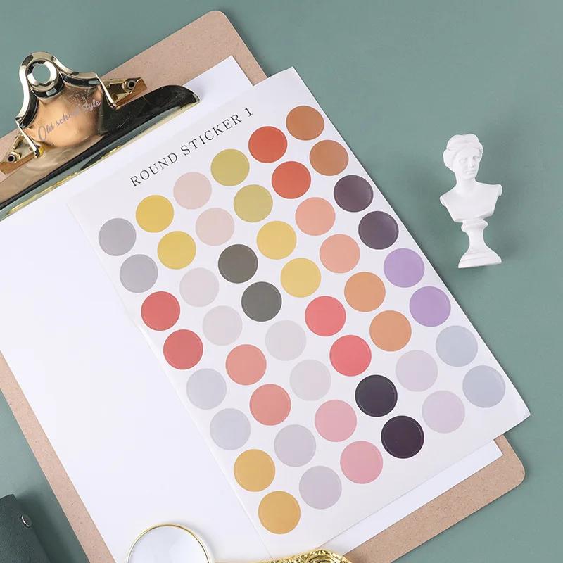 

6PCS Creative Morandi color dot sticker graffiti hand account wall photo corner color seal