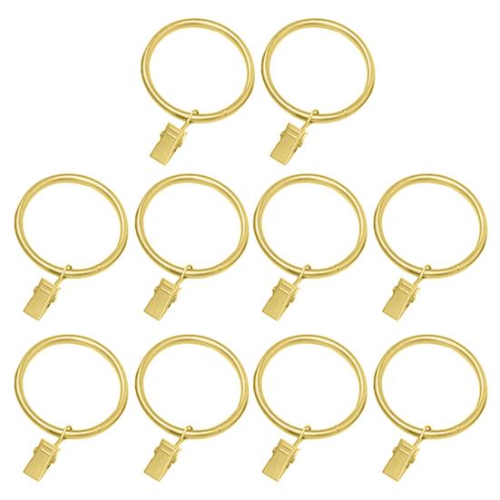 10Pcs Sturdy Metal Curtain Clip Rings Easy To Use Smooth Pull Space-Saving Load-bearing Curtain Rings