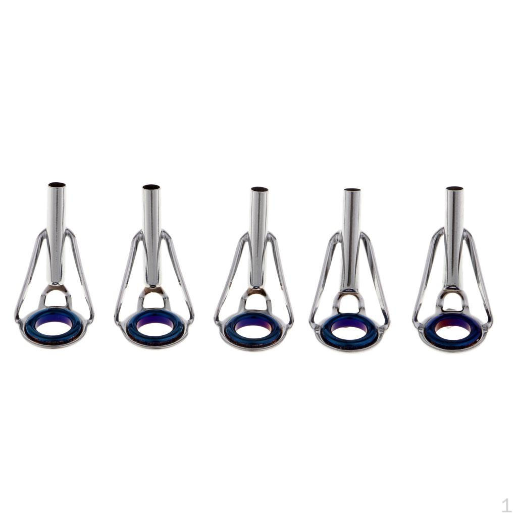 

5 Pcs Fishing Rod Pole Guide Blue Rings # 6 Size 1