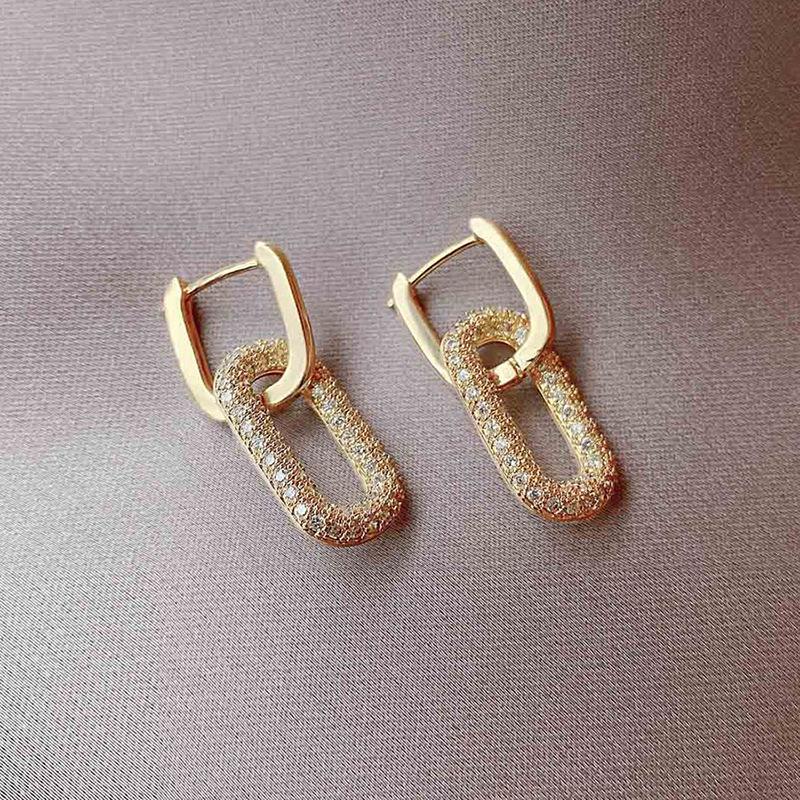Chic European & American Style Simple Metal Round Earrings for Women