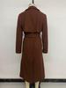 2026 Women's Elegant Belted Woolen Long Coat for Autumn/Winter