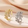 Small niche design, high-end leaf ring, women's simple and versatile daily fashion rings