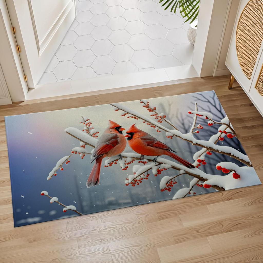Mountain Bloom Bath Mat Non Slip Wildflower Meadow Bathroom Rug Nature Landscape Floor Mat for Home Decor 17x29.5 Inch