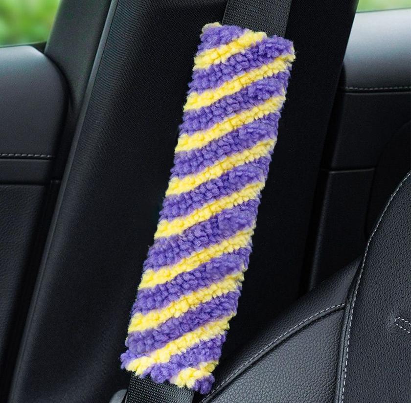 

1pc Car Seat Belt Shoulder Protector Diagonal Lamb Wool Seat Belt Protector Cartoon Soft And Comfortable