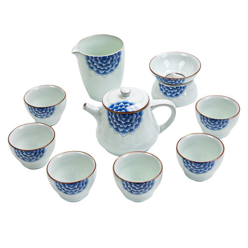 New Kung Fu Tea Set Cover Bowl Household Simple Teapot Tea Cup Official Kiln Set Gift Box Tea Set