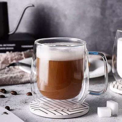 6/4/2/1Pcs Double Wall High Borosilicate Espresso Glass Cup Coffee Mug With Handle Heat Resistant Tea Milk Water Cups Drinkware