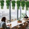 Weatherproof Hanging Plants for Garden Artificial Plant Vines, Flexible Plastic Rattan Waterproof Fake Decorative Window Frames No