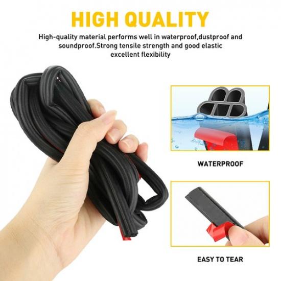 5M Big Car Shape Door L Trim Window Moulding Rubber Edge Weatherstrip Seal Strip