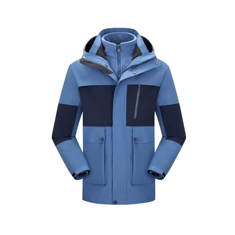 Men Women 3-in-1 Waterproof Windproof Hiking Jacket With Removable Fleece Liner Winter Outdoor Camping Skiing