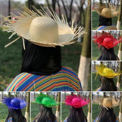 Straw Hat Summer Sun Protection Wide Brim Hand Woven Lightweight Breathable Design Beach Hat Headwear Accessory