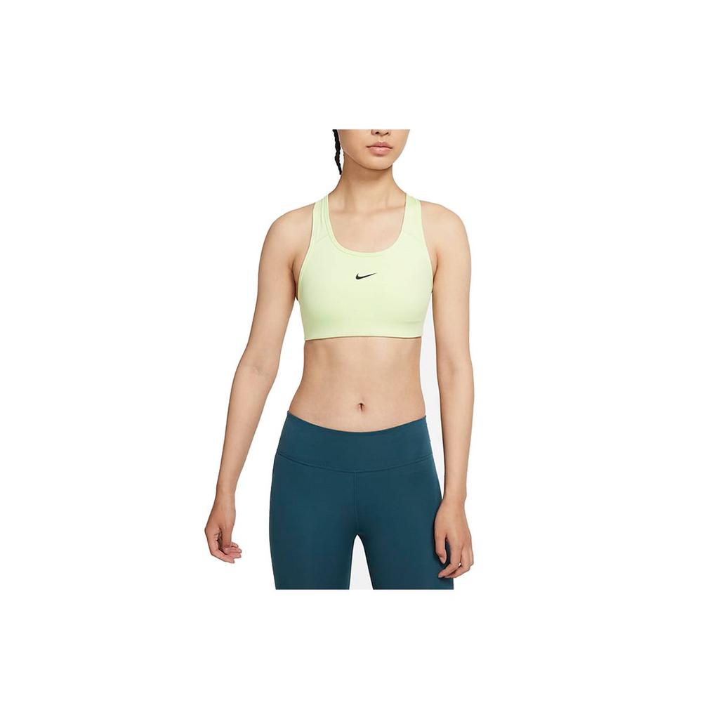 Nike Swoosh Medium Support Seamless Sports Tank Top Women Tops Yellow BV3637-303