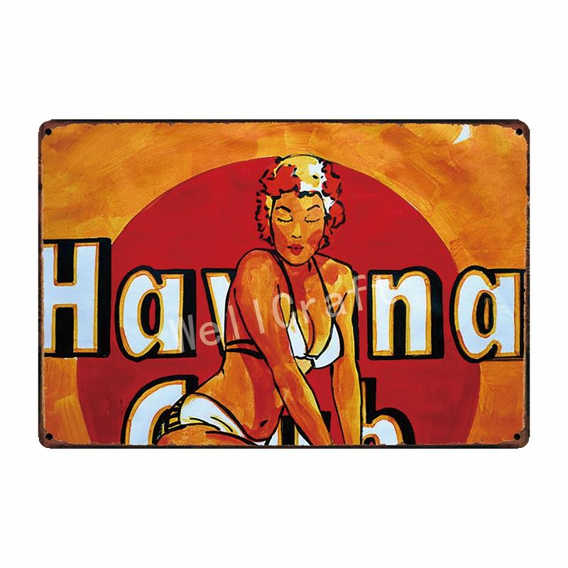 [ WellCraft ] HAVANA CLUB Cartello in Latta Pub Musicale bar Pittura Retrò FG-239