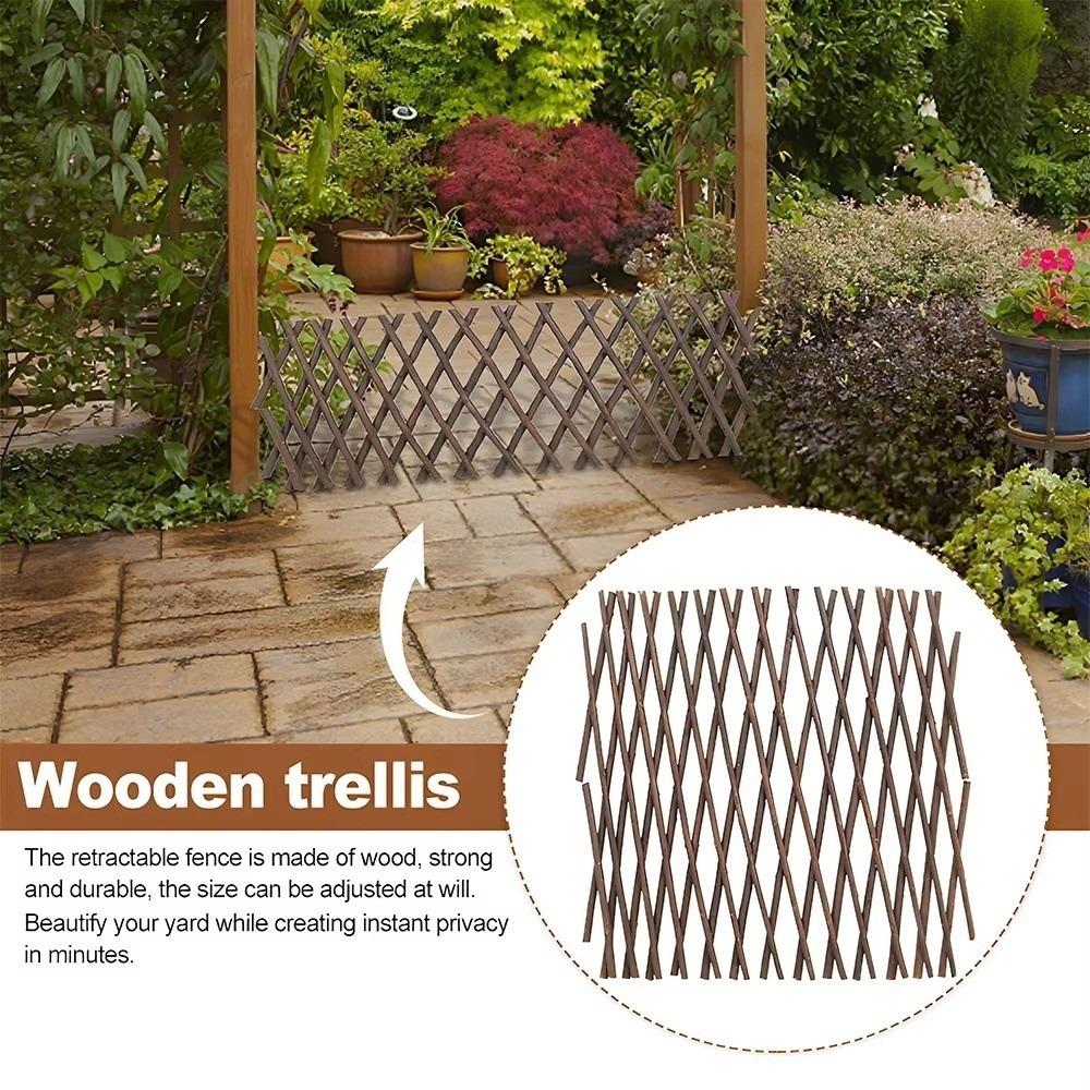 40/70cm Wooden Fence Stretchable Durable Home Garden Fence Climbing Plants Privacy Screen Extended Trellis Fence