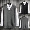 Hong Kong Style Loose Knit Vest for Men - Autumn/Winter Korean Sleeveless Jacket