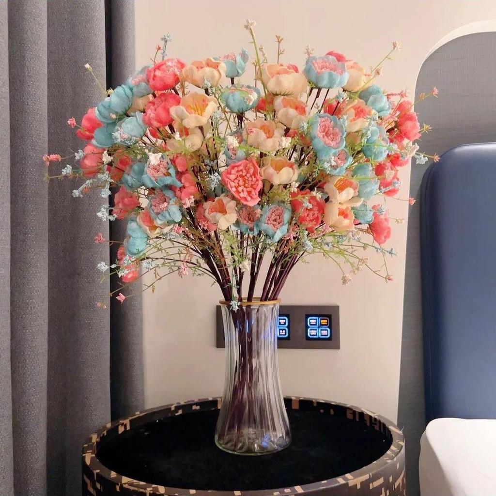 Leichter Luxus Seidenazaleen-Arrangement – Künstliche Blumen für Wohnzimmer- und Esszimmerdekoration