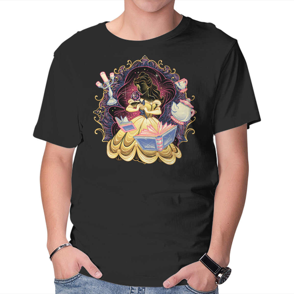 Unisex Crew Neck T-Shirt Shining Beauty Graphic Short Sleeve Casual Tee XXXXL