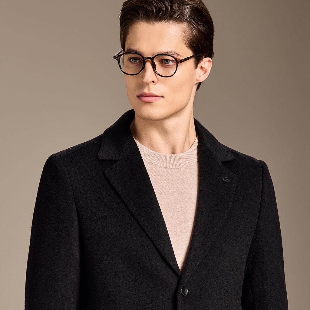 Men's Detachable Wool Coat with Down Inner Layer