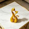 Artistic Cat Figurine 3D Printed Couple Sculpture, Abstract Double Figurine, Minimalist Desktop Statue Modern Decoration for Table, Aesthetic