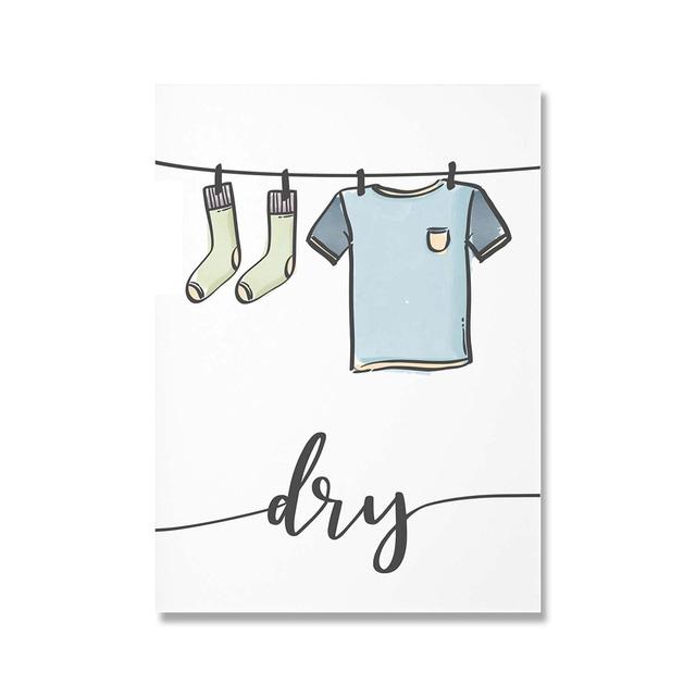Wash Dry Fold Repeat Laundry Sign Colorful Wall Art Canvas Nordic Posters and Prints Pictures Room Home Decor Painting Cuadros