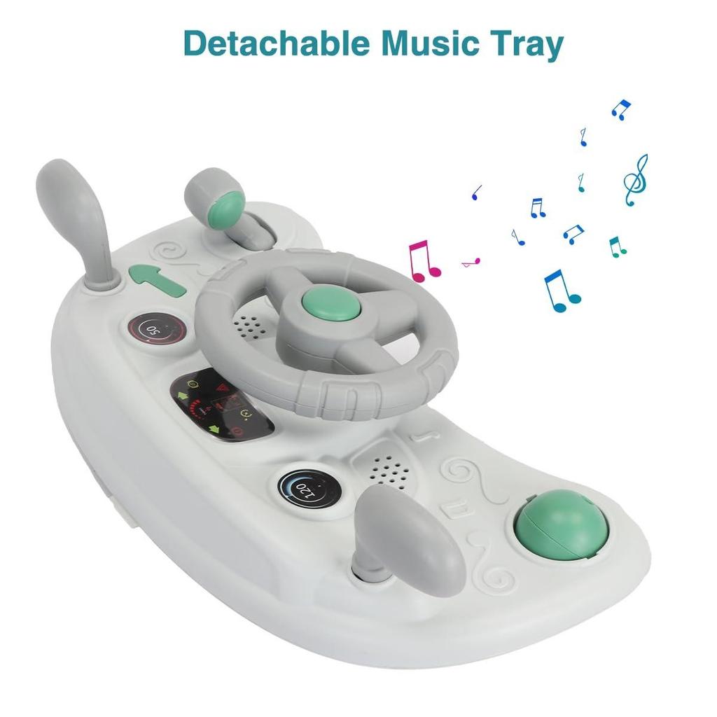 Ubravoo Chodítko 2 v 1, chodítko pro batolata s vyjímatelnou miskou na krmení a podnosem na hudbu, skládací chodítko pro děti ve věku 6–18 měsíců