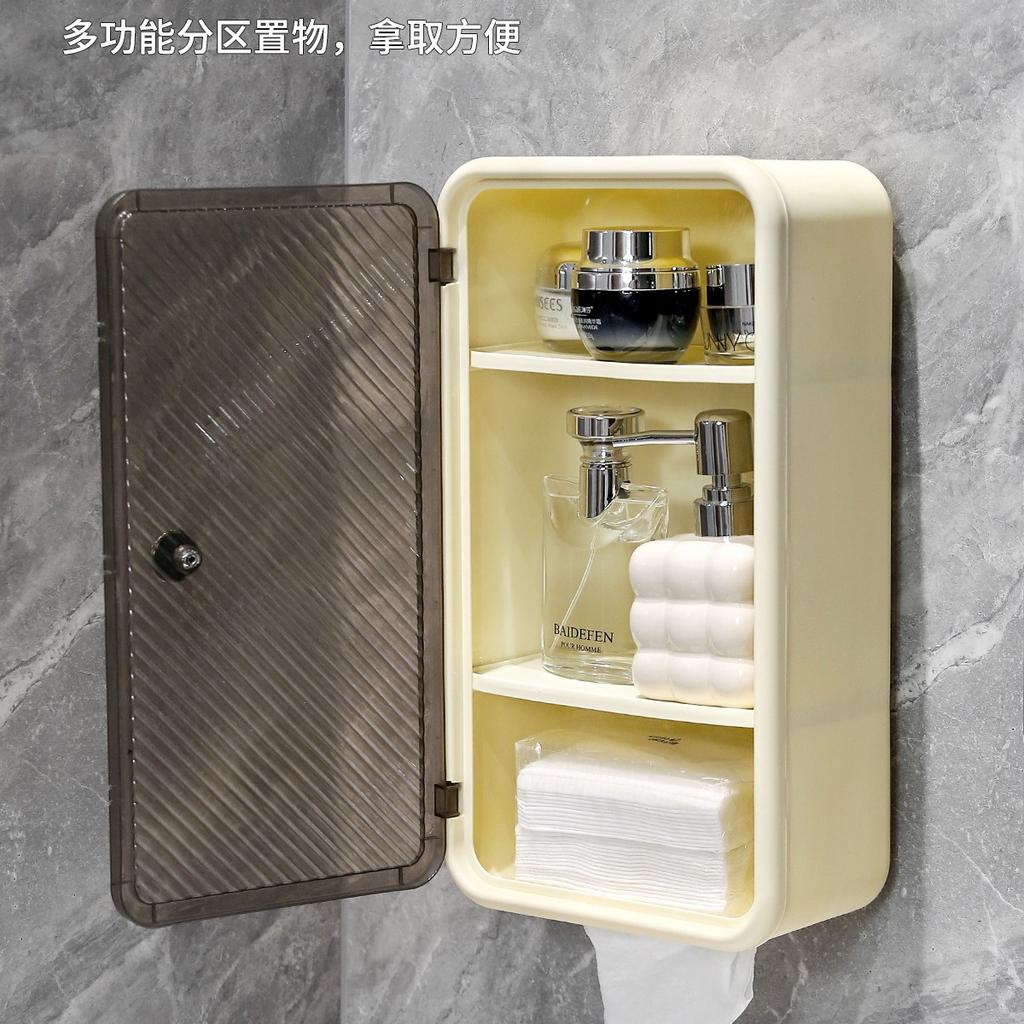 Toilet Toilet Carton No Punching Wall-mounted Household Tissue Box Shelf Bathroom Waterproof Sanitary Napkin Storage Box