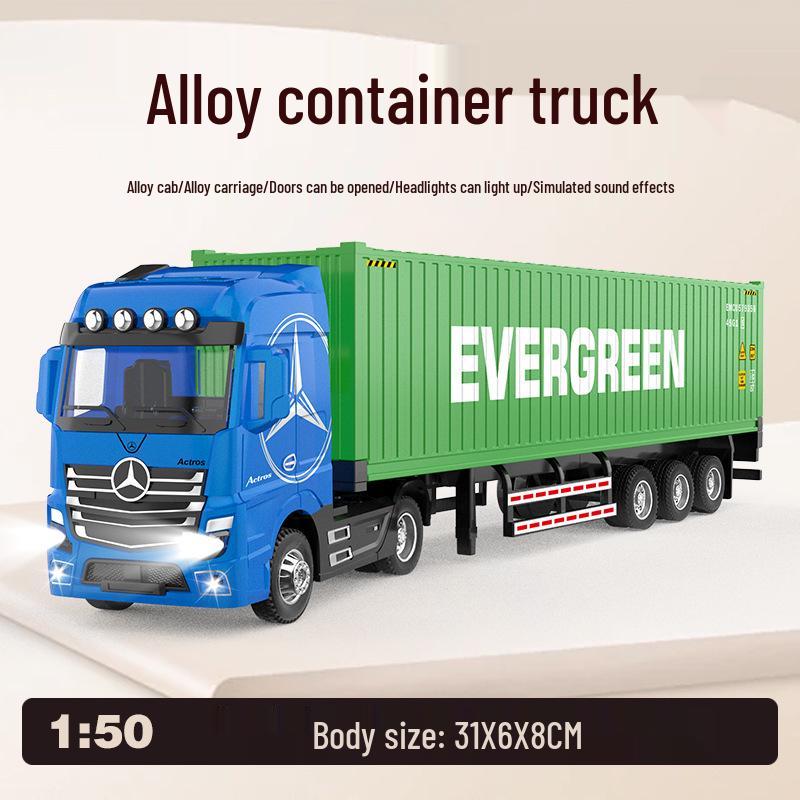 1:50 Alloy Container Transport Truck Model Toy Vehicle Gift Ornament