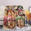 One Piece Character Print Flannel Blanket,High Quality Comfortable for All Seasons,Home Decor,Warmth and Comfort,Perfect for Christmas Gifts