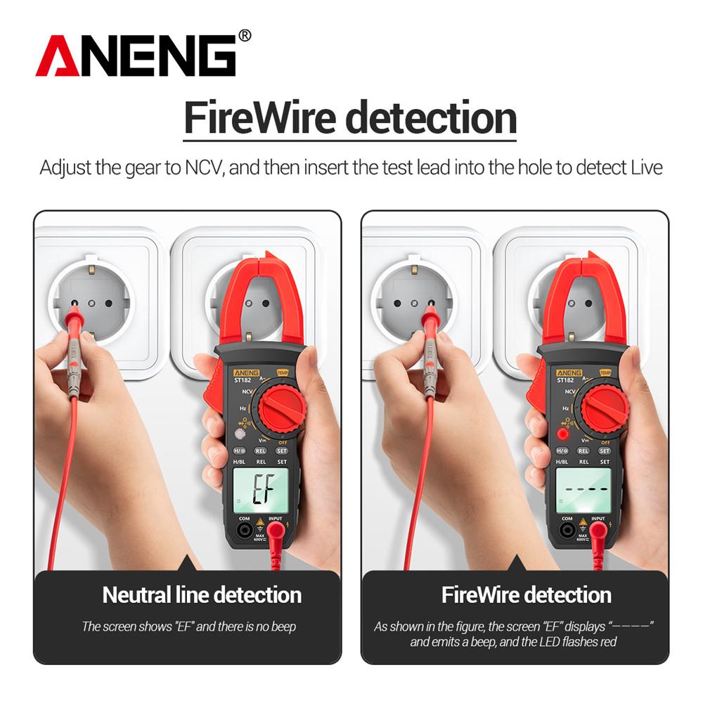 Portable High Precision Digital Multimeter Clamp Meter ANENG ST182 AC Current DC/AC Voltage Ammeter Voltages Tester Amp Hz Capacitance NCV Ohm Test