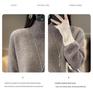 Versatile High-Neck Wool Sweater: Korean Style Cashmere Feel for Fashionable Women