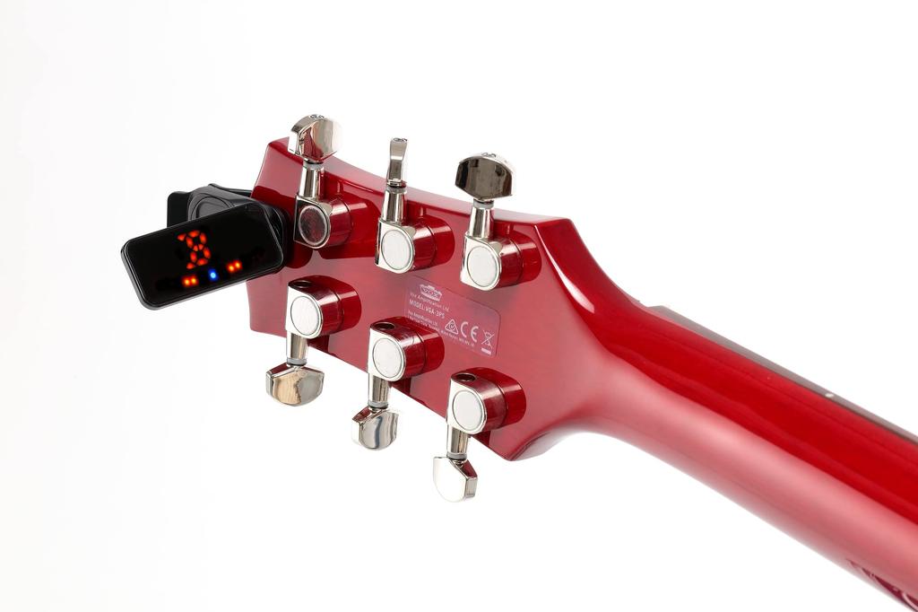 KORG Pitchclip 2+ Clip-on Tuner for GuitarBass (PC-2+) - Lightweight, 18-Hour Continuous Operation, Adjustable Angle, Left-Handed Compatible, Black